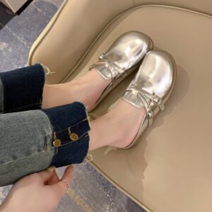 Sandals — Metallic Closed-Toe Buckle
