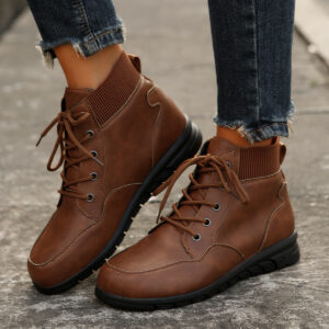 Ankle Boots — Round-Toe Lace-Up