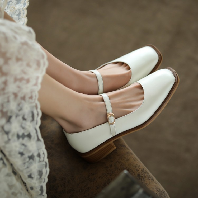 Mary Janes — Square-Toe Block Heel