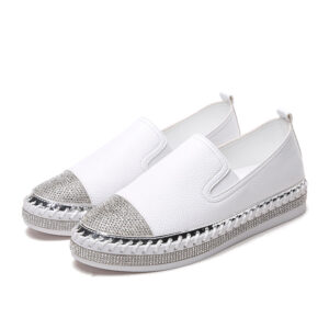 Flats — Metallic-Toe Slip-Ons