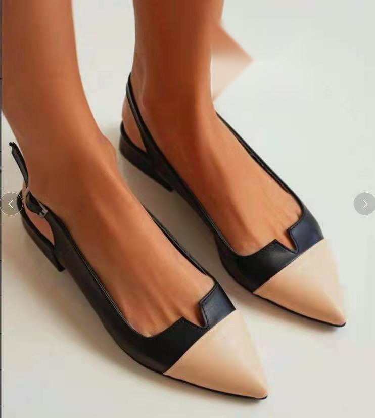 Flats — Two-Tone Pointed Toe