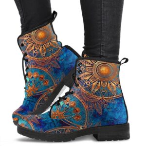 Ankle Boots — Colorful Print Lace-Up